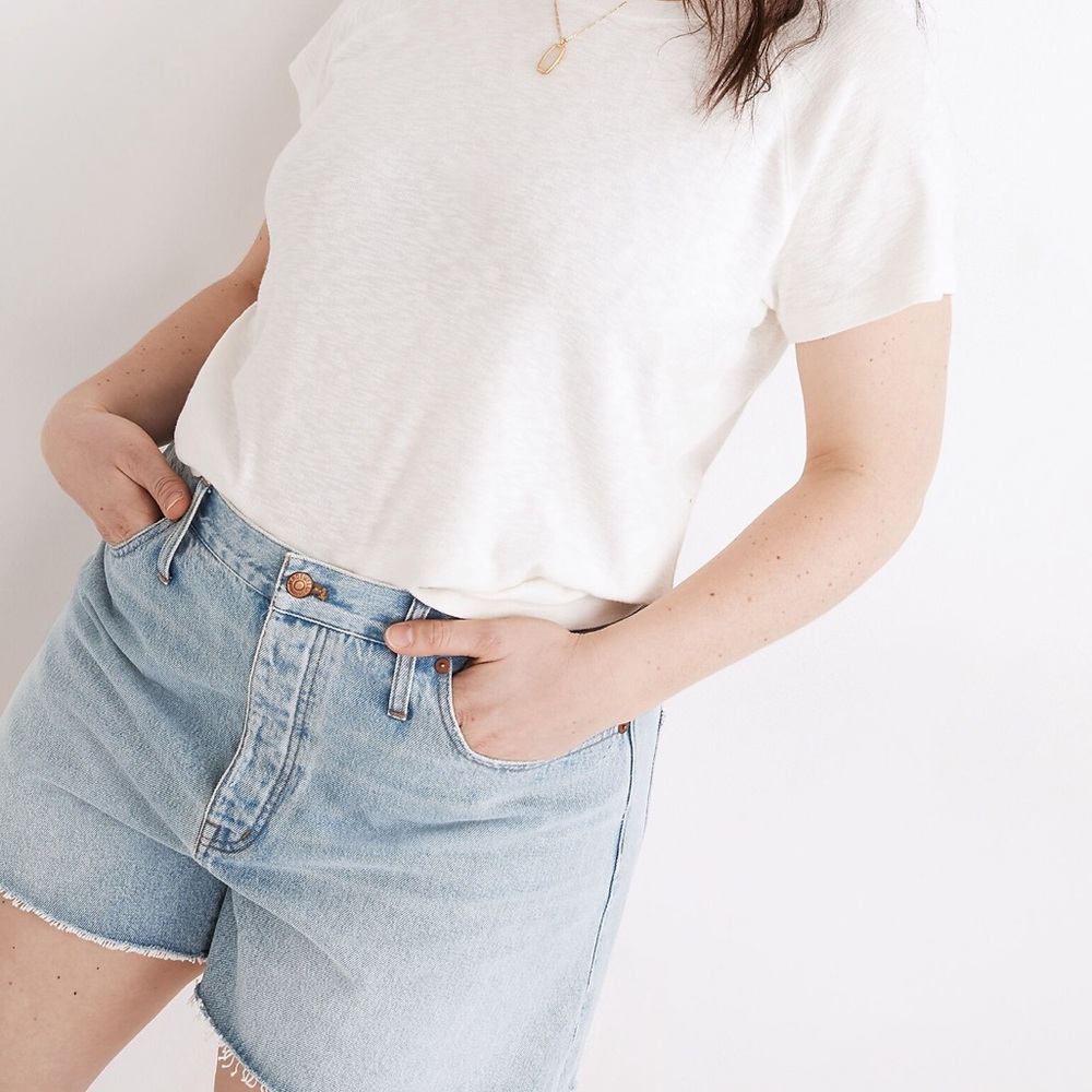 Madewell curvy relaxed denim shorts!  Buttonfly size 32.